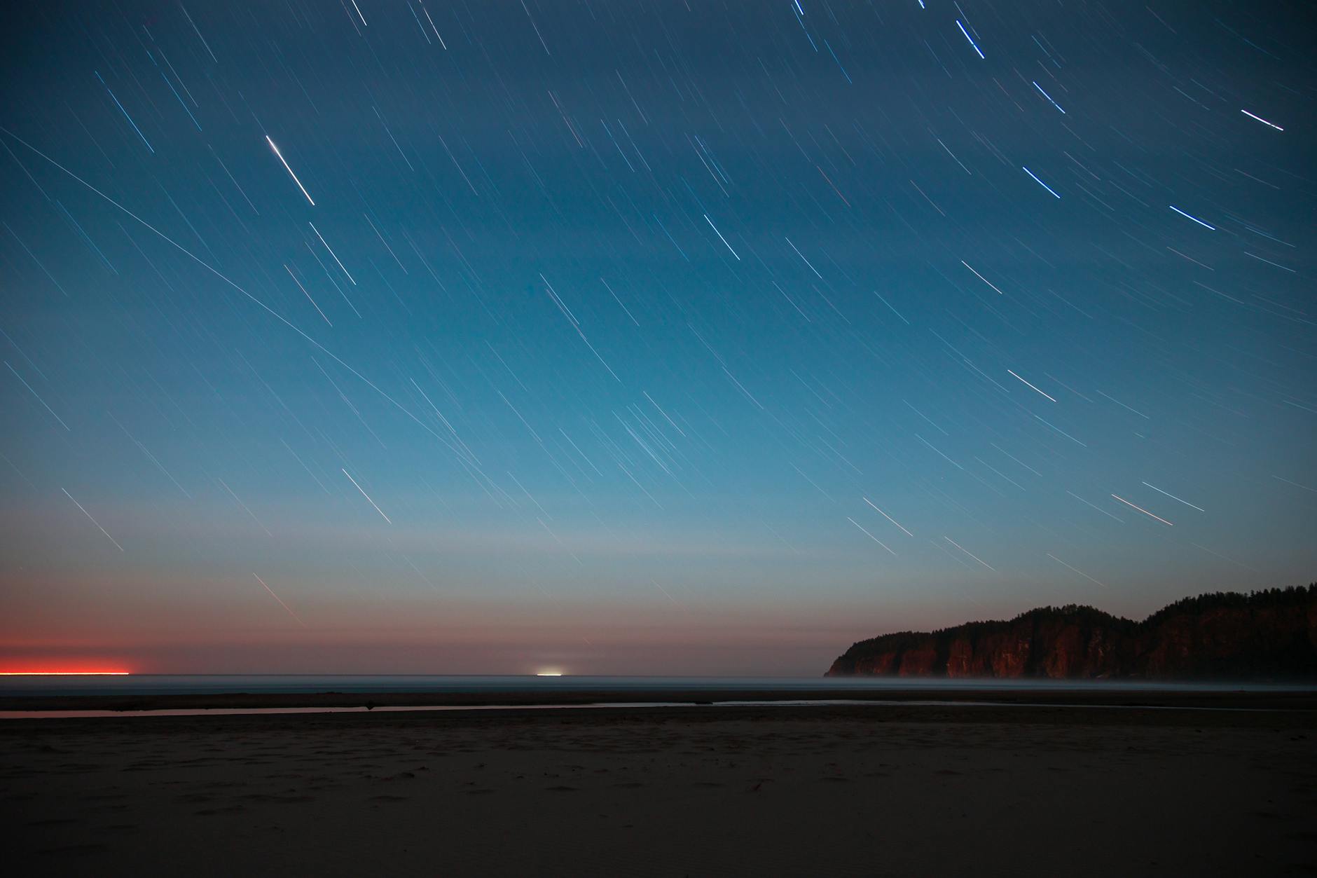 perseids on a night sky