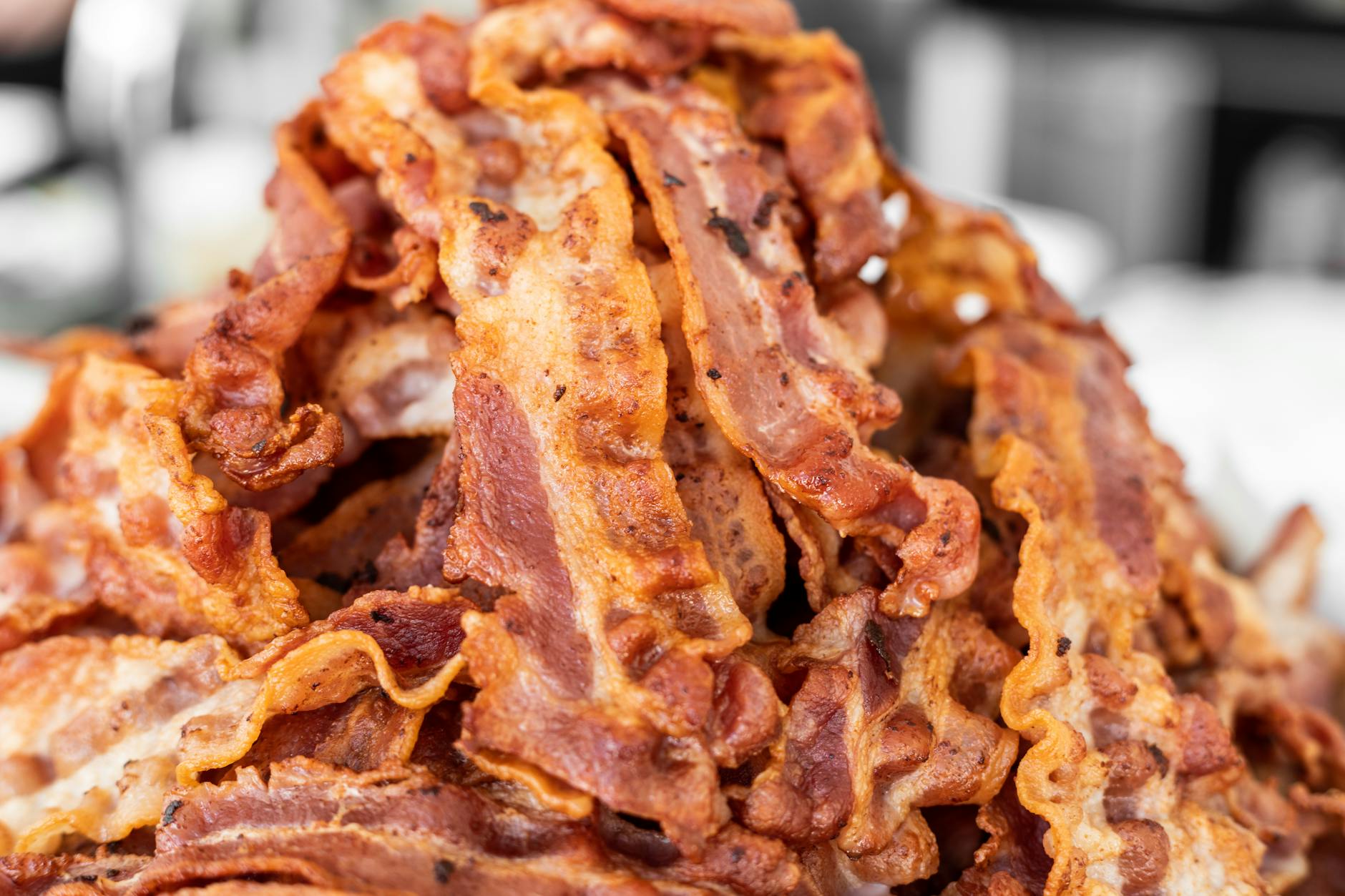 bacon in close up photography